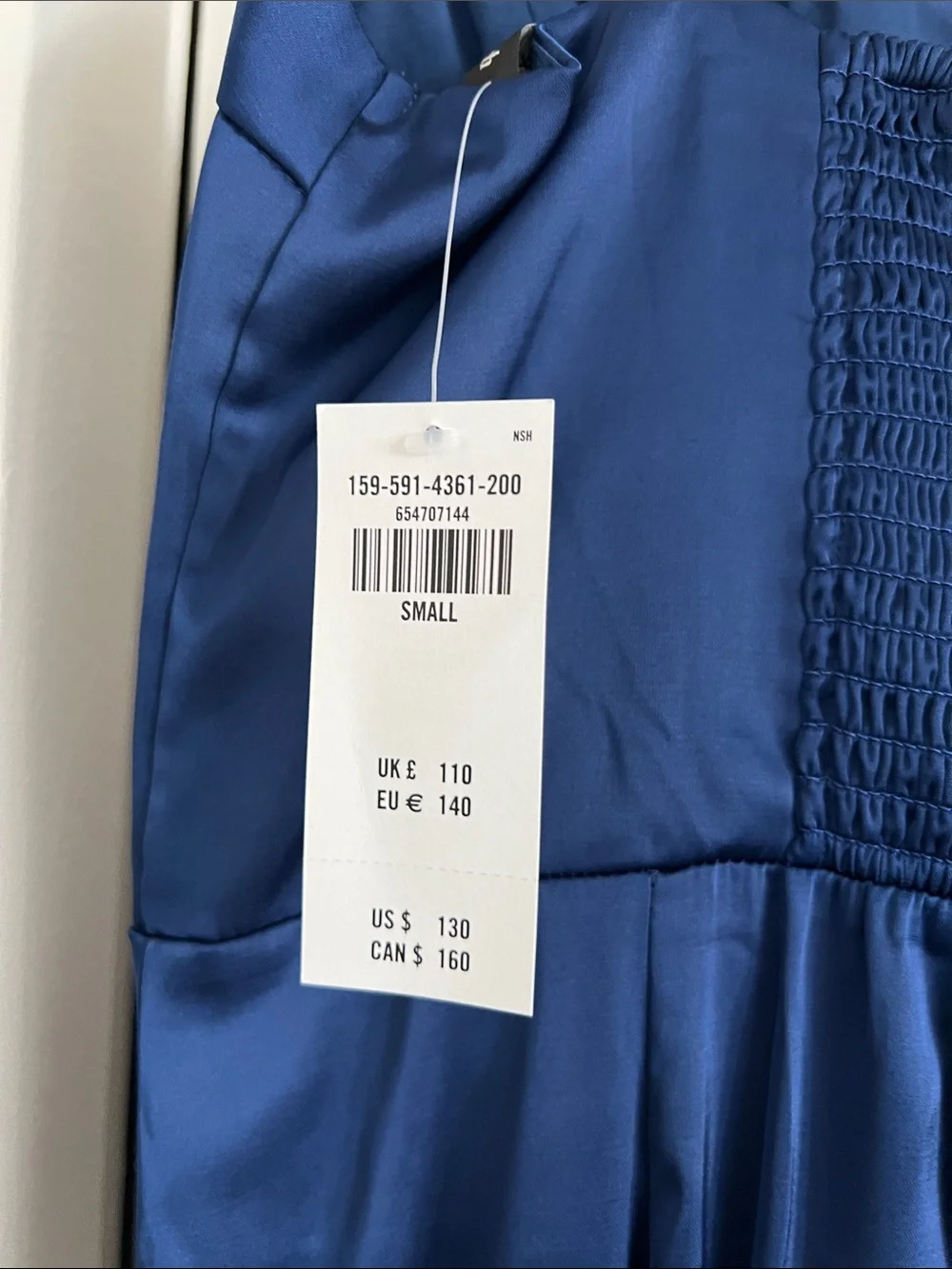 Abercrombie Navy Blue Satin Slip Dress with Spaghetti Straps